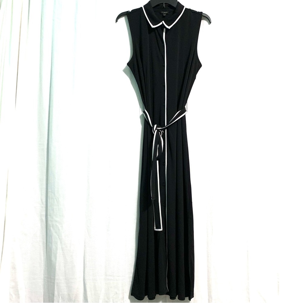 Talbots Black and White Sleeveless Dress